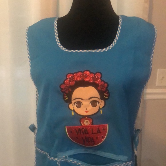 Blue Apron with middle Zipper - Picture 5 of 5